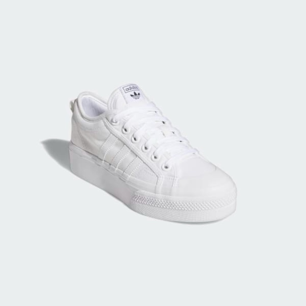 Adidas Nizza Platform Low Womens Casual Shoes Triple White FV5322 NEW Multi Sz - Picture 5 of 10